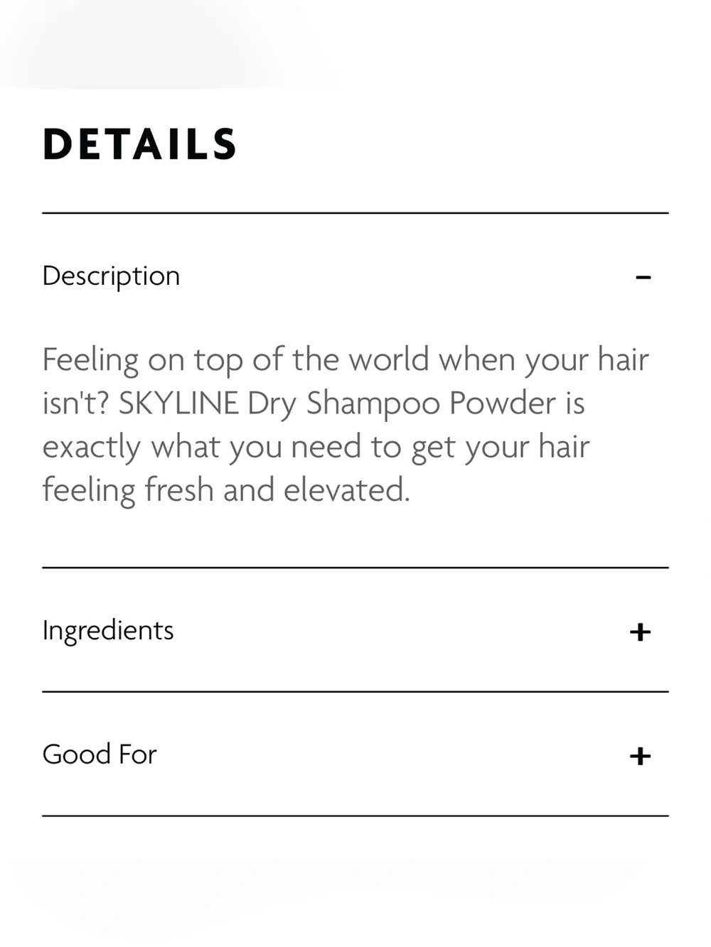 ❤️ R+Co Skyline Dry Shampoo Powder